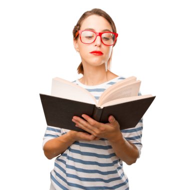 genç kadın bir kitap ile güzel