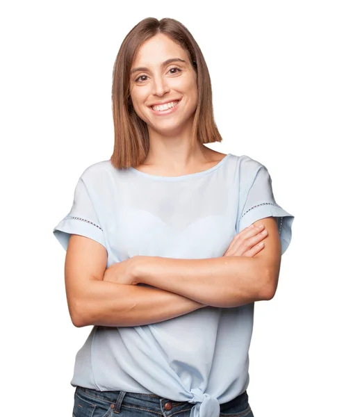 Jovem Mulher Bonita Sorrindo — Fotografia de Stock