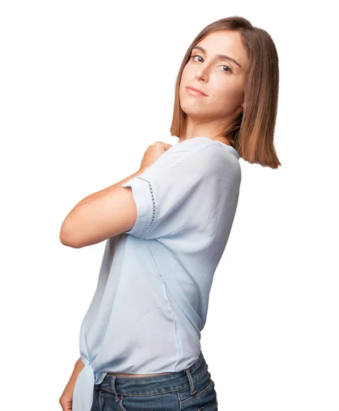 Joven Bastante Orgullosa Mujer — Foto de Stock