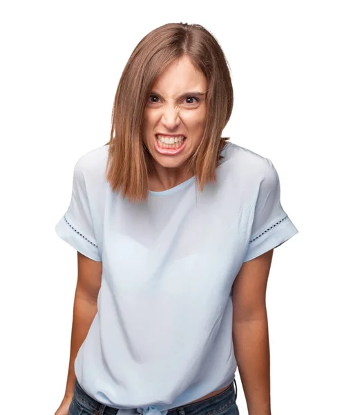 Junge Ziemlich Wütende Frau — Stockfoto