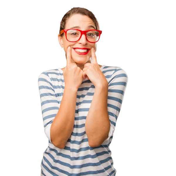 Jovem Mulher Bonita Sorrindo — Fotografia de Stock