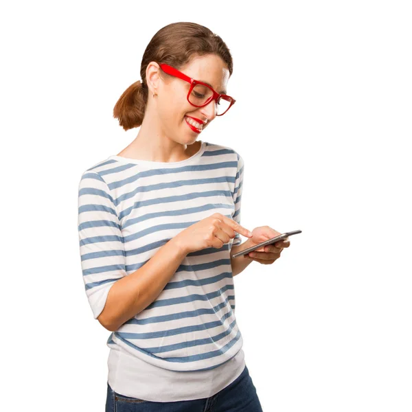 Young Pretty Woman Smartphone — Stock Photo, Image