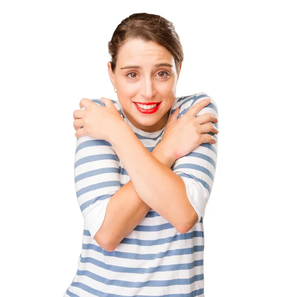 Young Pretty Woman Cold Expression — Stock Photo, Image