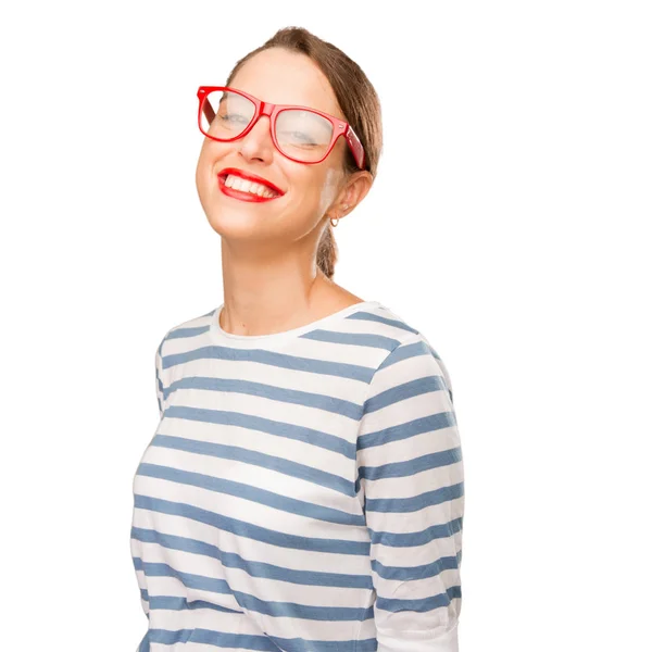 Happy Young Pretty Woman Smiling — Stock Photo, Image