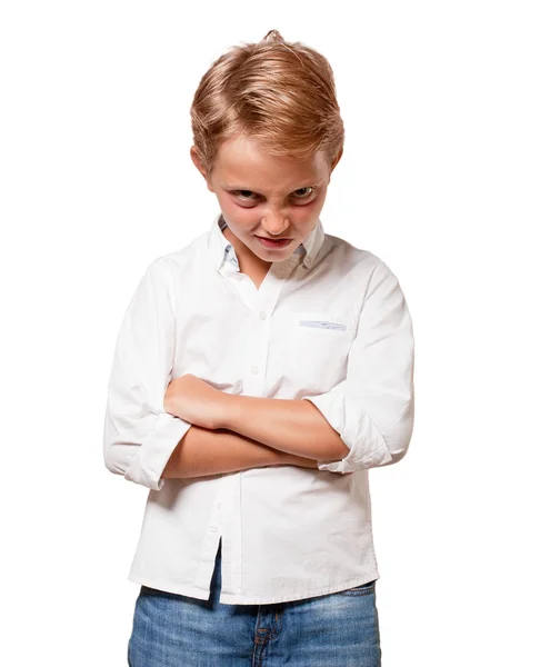 Young Boy Angry Expression — Stock Photo, Image