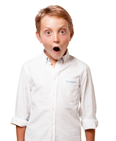 Young Boy Shocked Expression — Stock Photo, Image