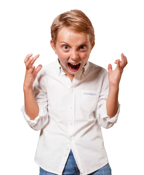 Young Boy Angry Expression — Stock Photo, Image