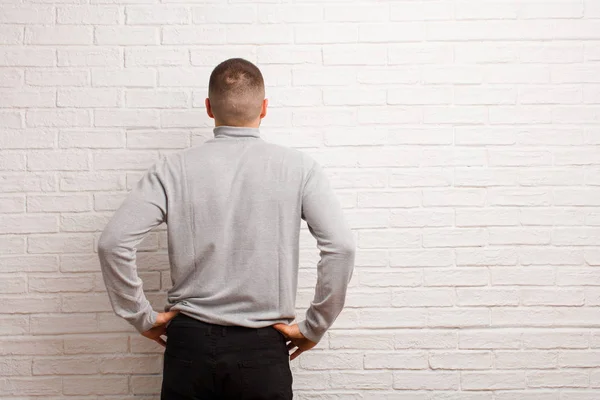 Young Handsome Man Feeling Confused Full Doubts Questions Wondering Hands — Stock Photo, Image