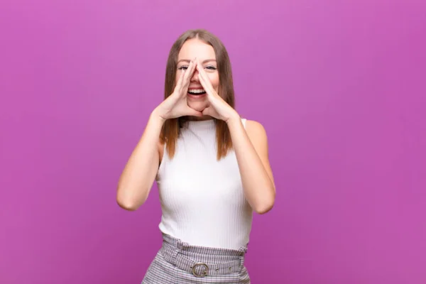 Young Red Head Woman Feeling Happy Excited Positive Giving Big — ストック写真