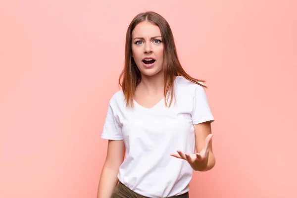 Young Red Head Woman Looking Angry Annoyed Frustrated Screaming Whats — 스톡 사진