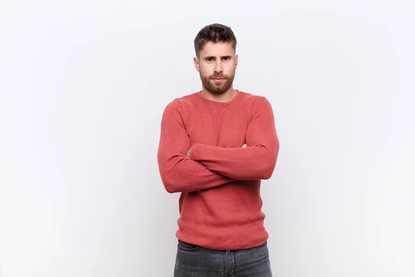 Young Handosme Man Feeling Displeased Disappointed Looking Serious Annoyed Angry — Stock Photo, Image