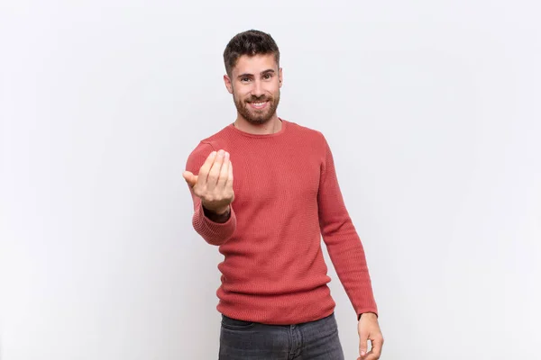 Jovem Handosme Homem Sentindo Feliz Bem Sucedido Confiante Enfrentando Desafio — Fotografia de Stock