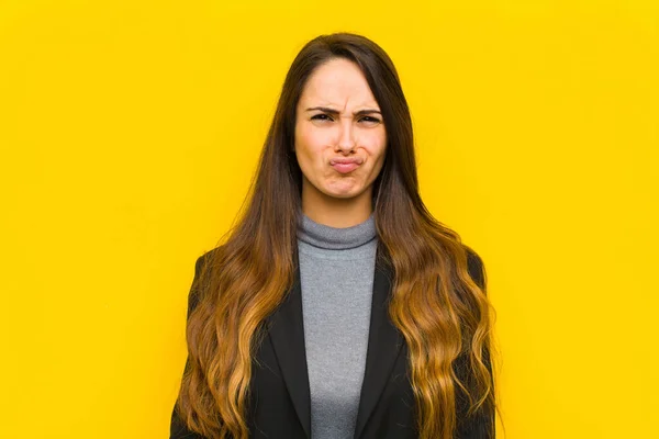 Young Pretty Woman Looking Goofy Funny Silly Cross Eyed Expression — Stock Photo, Image