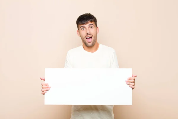 Young Handsome Man Feeling Happy Excited Surprised Shocked Smiling Astonished — Stockfoto
