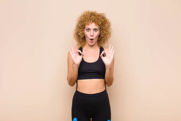 Young Afro Woman Feeling Shocked Amazed Surprised Showing Approval Making — Stock Photo, Image