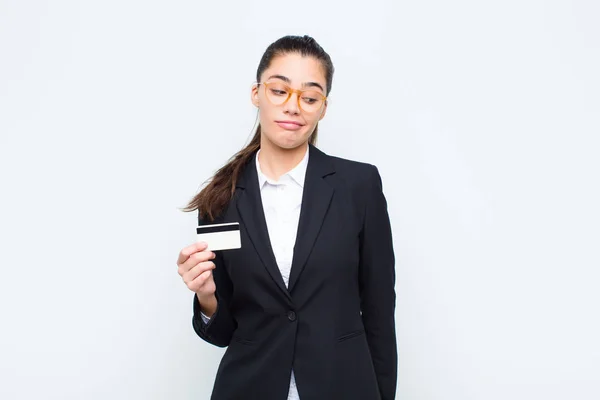 Junge Geschäftsfrau Die Traurig Verärgert Oder Wütend Ist Und Mit — Stockfoto