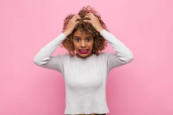 Jong Afrikaans Amerikaans Vrouw Gevoel Gefrustreerd Geïrriteerd Ziek Moe Van — Stockfoto