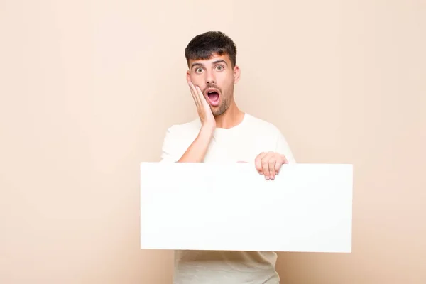 Young Handsome Man Feeling Shocked Scared Looking Terrified Open Mouth — Stockfoto