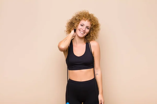 Young Afro Woman Laughing Cheerfully Confidently Casual Happy Friendly Smile — Stock Photo, Image