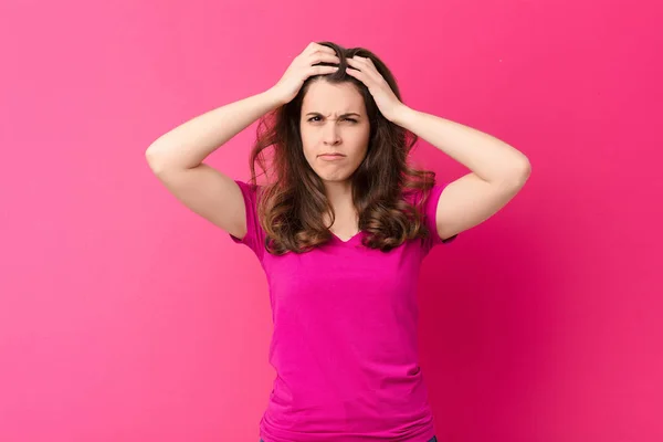 Young Pretty Woman Feeling Frustrated Annoyed Sick Tired Failure Fed — Stock Photo, Image