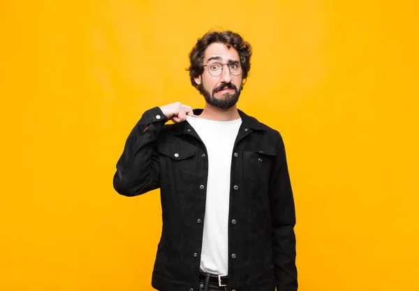 Young Crazy Handsome Man Feeling Stressed Anxious Tired Frustrated Pulling Royalty Free Stock Images