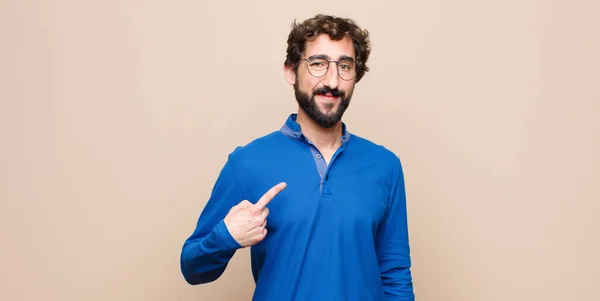 Young Handsome Man Looking Proud Confident Happy Smiling Pointing Self — Stock Photo, Image