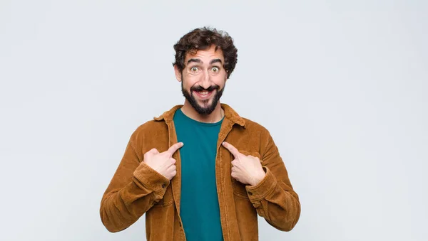 Young Handsome Man Feeling Happy Surprised Proud Pointing Self Excited — Stock Photo, Image