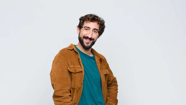 Young Handsome Man Smiling Cheerfully Casually Positive Happy Confident Relaxed — Stock Photo, Image