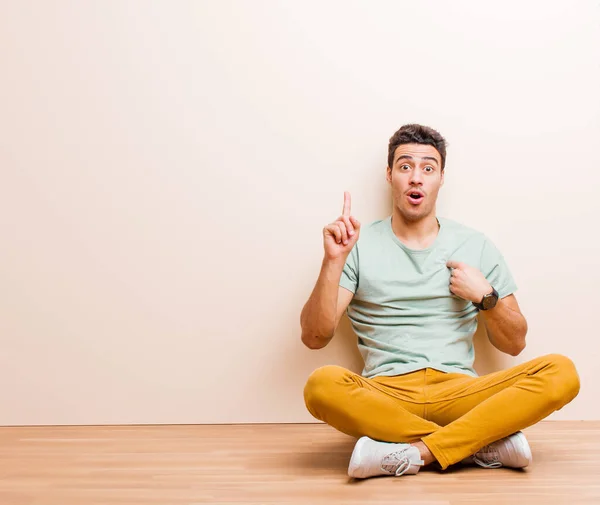 Young Arabian Man Feeling Proud Surprised Pointing Self Confidently Feeling — Stock Photo, Image