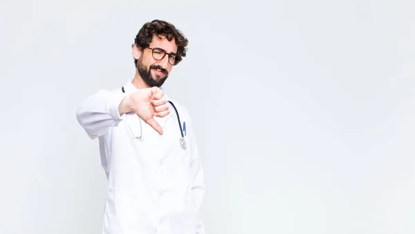 Young Doctor Man Feeling Cross Angry Annoyed Disappointed Displeased Showing — Stock Photo, Image