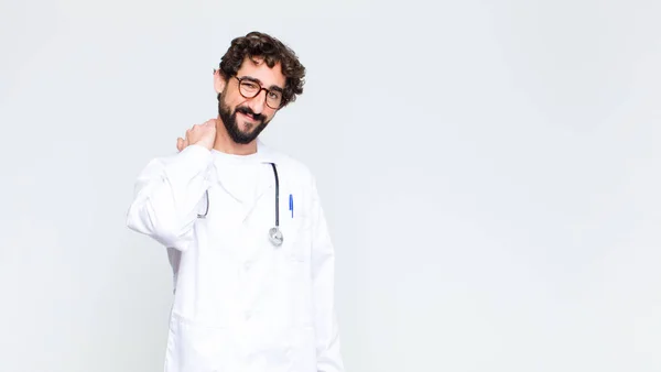 Young Doctor Man Laughing Cheerfully Confidently Casual Happy Friendly Smile — Stock Photo, Image