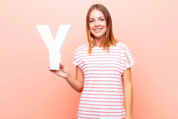 Young Pretty Red Head Woman Excited Happy Joyful Holding Letter — Stock Photo, Image