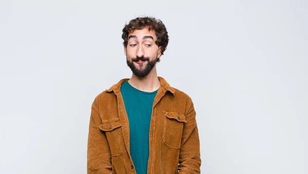 Young Handsome Man Wondering Thinking Happy Thoughts Ideas Daydreaming Looking — Stock Photo, Image