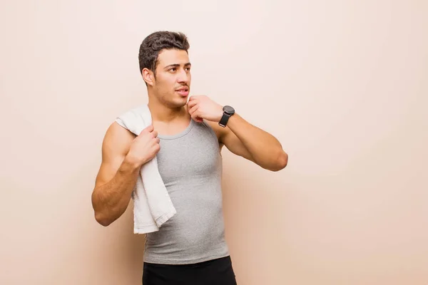 Young Arabian Man Feeling Stressed Anxious Tired Frustrated Pulling Shirt — Stock Photo, Image