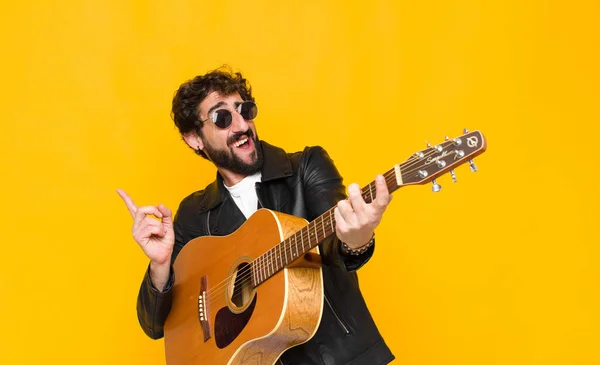 Young Handsome Musician Man Rock Roll Concept — Stock Photo, Image