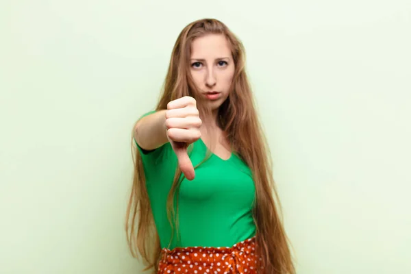 Yound Blonde Woman Feeling Cross Angry Annoyed Disappointed Displeased Showing — Stock Photo, Image