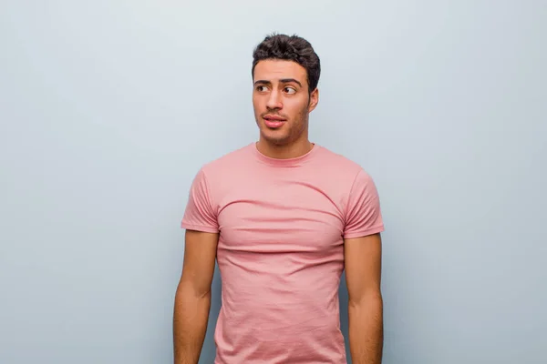 Young Arabian Man Looking Worried Stressed Anxious Scared Panicking Clenching — Stock Photo, Image