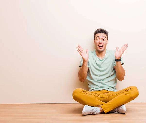 Young Arabian Man Feeling Happy Excited Surprised Shocked Smiling Astonished — Stock Photo, Image