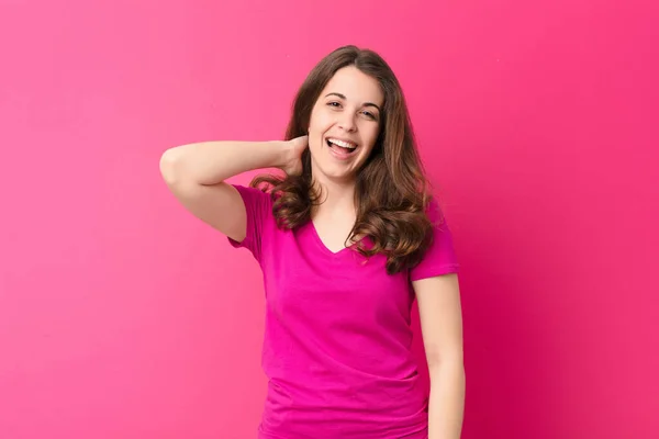 Jonge Mooie Vrouw Lachen Vrolijk Zelfverzekerd Met Een Casual Gelukkig — Stockfoto