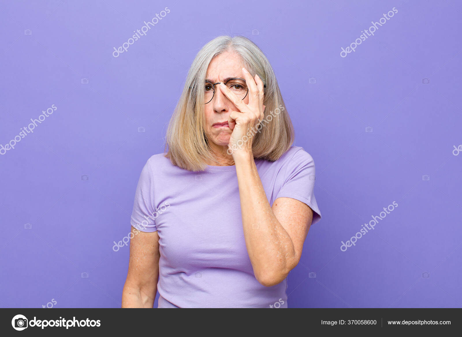 Senior Middle Age Pretty Woman Feeling Bored Frustrated Sleepy Tiresome — Stock Photo © kues