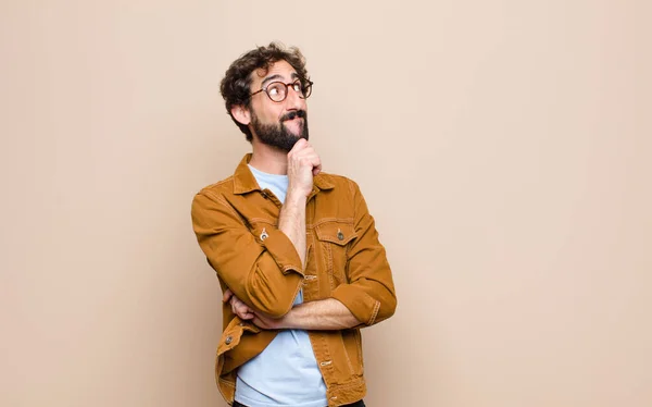Young Cool Crazy Man Flat Wall — Stock Photo, Image