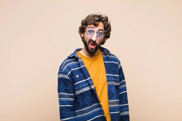 Young Crazy Cool Man Feeling Puzzled Confused Dumb Stunned Expression — Stock Photo, Image