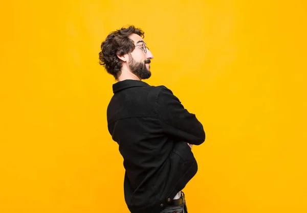 Young Crazy Handsome Man Smiling Gleefully Feeling Happy Satisfied Relaxed Stock Image