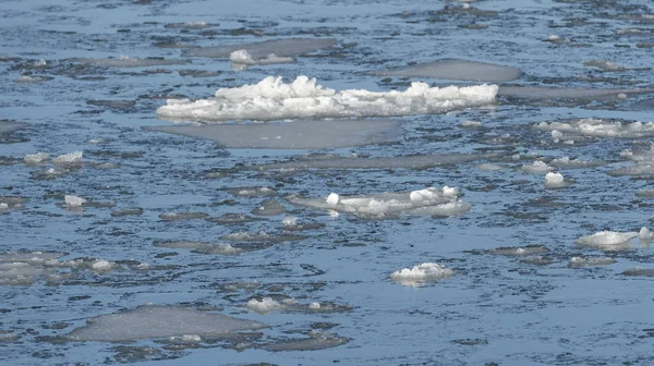 Salt water ice on river