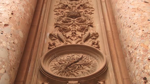 Detalle Exterior De La Decoracion De La Pared En La Abadia