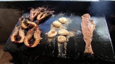 Istakoz ve Punto Cana, Dominik Cumhuriyeti için soba, kızarmış deniz ürünleri.