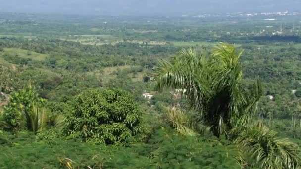 View to the valley of Cibao in Santo Cerro, Dominican Republic. — Stock Video