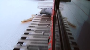 Kayak pisti Trysil, Norveç'te hazırlanıyor snowcat makinenin hareketli parça için görüntüleyin.