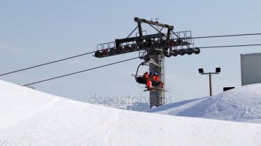 Hemsedal, Norveç'te Kayak Merkezi, teleferik insanlar kullanma.