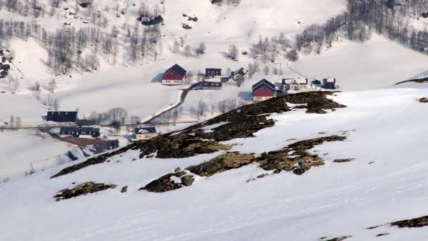 Δείτε στα κτίρια του σκι resort Hemsedal, Νορβηγία. — Αρχείο Βίντεο
